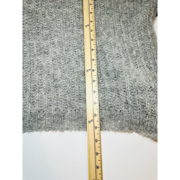 Free People Alpaca Blend Gray Open Knit Turtleneck Oversized Sweater Women SMALL - Picture 9 of 10